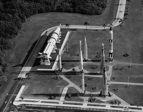 Display of Rockets, Cape Canaveral, Florida, 1982. USA South. copyright photographer Marilyn Bridges.