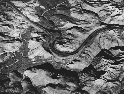 Snake Road, the Badlands, South Dakota, 1984. USA Midwest. copyright photographer Marilyn Bridges.