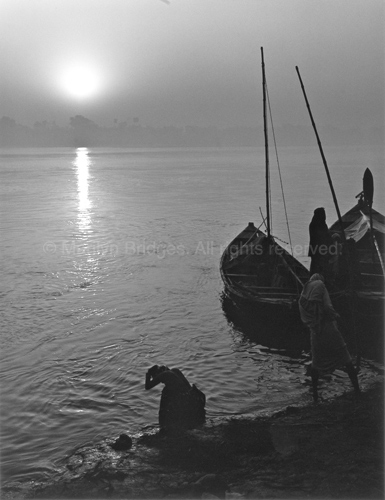 Sunrise on the Gandak River, 1993. India. copyright photographer Marilyn Bridges